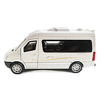 Машинка металева Mercedes-Bens Sprinter CM335 мінівен 1:32 Мерседес-Бенц спрінтер біла світло звук відкр всі двері інерція 15*5*7, фото 3