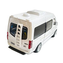 Машинка металева Mercedes-Bens Sprinter CM335 мінівен 1:32 Мерседес-Бенц спрінтер біла світло звук відкр всі двері інерція 15*5*7, фото 4