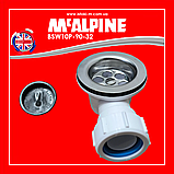 Злив для умивальника з горизонтальним випуском 32x70 мм BSW10P-90-32 McAlpine, фото 9
