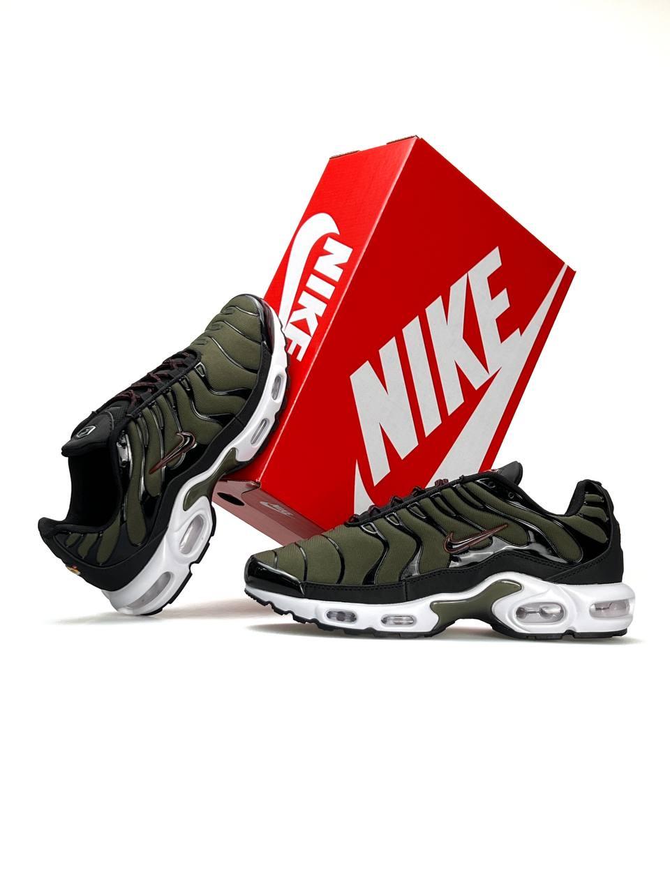 Чоловічі кросівки Nike Air Max Tn Plus Khaki, кеди Найк шкіра текстиль хакі весна осінь. Чоловіче взуття