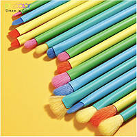 Набір професійних кольорових пензлів для макіяжу Docolor (16 шт)