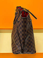 Жіноча коричнева шкіряна сумка Louis Vuitton Neverfull у клітинку GM Tote Луї Вітон Луї Віттон, фото 4