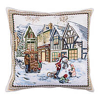 Новорічна наволочка гобеленова одностороння 45х45 см. Limaso