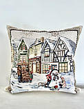 Новорічна наволочка гобеленова одностороння 45х45 см. Limaso, фото 7