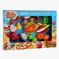 Набір продуктів на липучках Кулінарна фантазія 10280 WToys, овочі та фрукти на липучках, 24 елементи