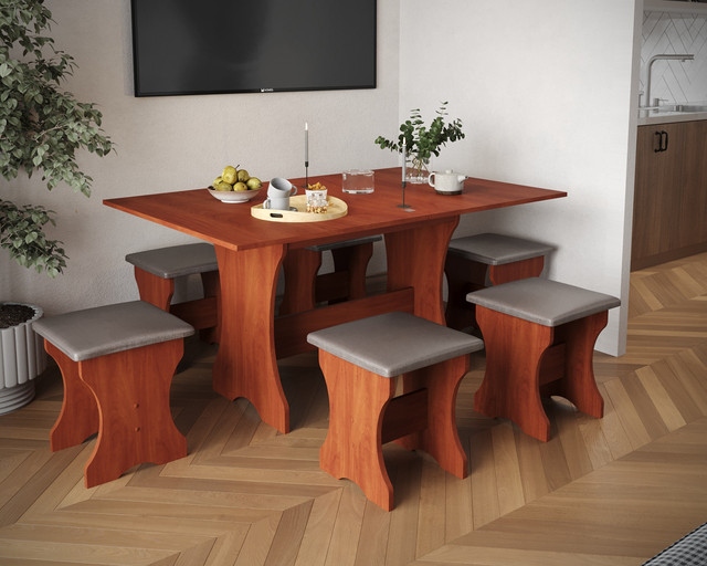 Комплект кухонний Тканина Дорандо (темний) ДСП Яблуня Комплект кухонний Тканина Дорандо (темний) ДСП Яблуня