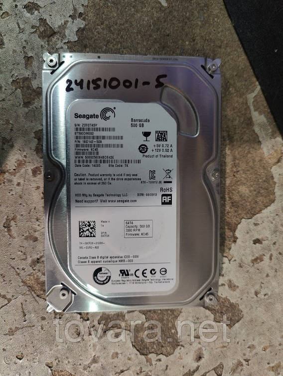 Жорсткий диск Вінчестер HDD 500 Gb / Гб Seagate Barracuda ST500DM002 3.5" SATA3 No 24151001