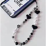 Шарм браслет для телефону з намистин підвіска шнурок біжутерний Fashion Jewerly серце, фото 5