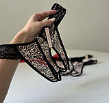 Чорні еротичні трусики для сексу, жіночі трусики в сіточку для рольових ігор з відкритою промежиною S-M, фото 4