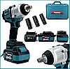 Безщітковий акумуляторний гайковерт Makita (48V, 6AH) Потужний ударний гайковерт Макіта в кейсі mm, фото 7