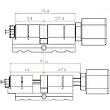 Розумний дверний біометричний замок (циліндр) SEVEN LOCK SL-7774BF black (35-90мм), фото 7
