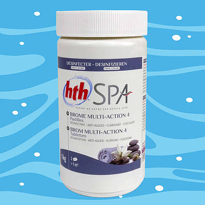 HTH Multi-Action 4, Бром в таблетках для SPA (банка 1 кг)