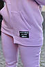 Жіночий стильний зимовий спортивний костюм з начосом, подовжена кофта з капюшоном і завужені штани, великі розміри, фото 4