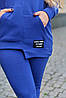 Жіночий стильний зимовий спортивний костюм з начосом, подовжена кофта з капюшоном і завужені штани, великі розміри, фото 9