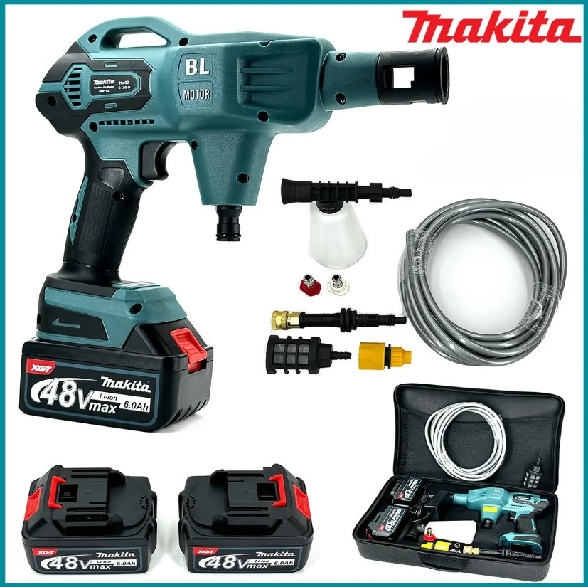 Акумуляторна безщіткова мийка Makita (48V 6 Ah 40 барів) Ручна автомийка Макіта з 2 АКБ портативна mm