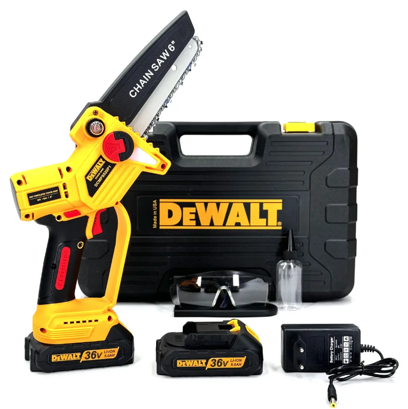 Безщіткова акумуляторна міні пила DeWalt 15 см (36V,5AH) Пила девольт з автоматичним мастилом mm