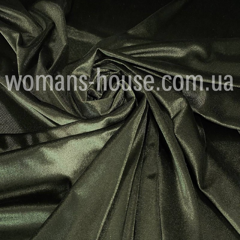 Тканина Оксамит стрейч Хакі, фото 1