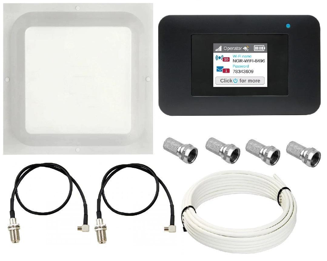 Комплект WiFi роутер 3G 4G LTE модем Netgear AC797s 797s з панельною антеною MIMO 2x17 дБі, фото 1