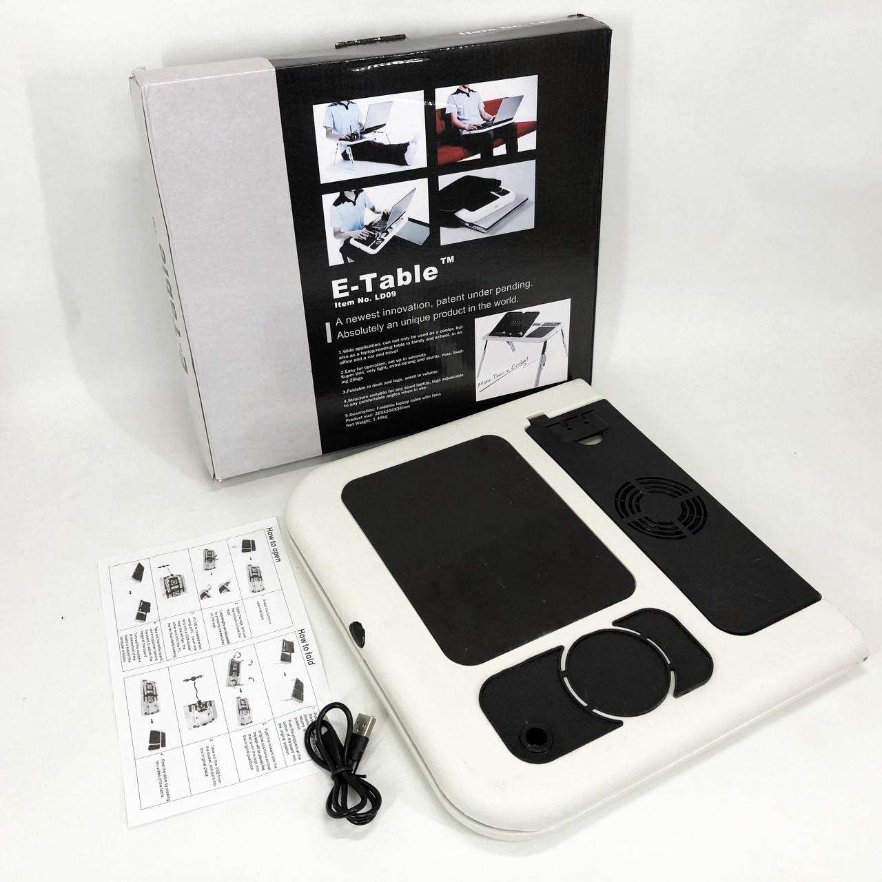 Розсувна підставка для ноутбука, Підставка для ноутбука з охолодженням вентиляторами UL-85, фото 1