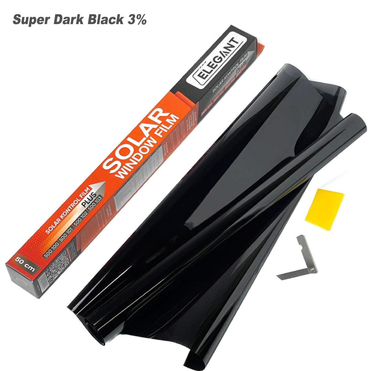 Тонувальна плівка Elegant Super Dark Black 3% 0.75х3м (EL500 202), фото 1