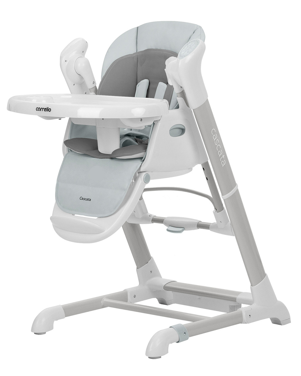 Стільчик для годування + заколисувальний центр 2в1 Carrello Cascata CRL-10303/1 Ash Grey сіра гойдалка шезлонг, фото 1