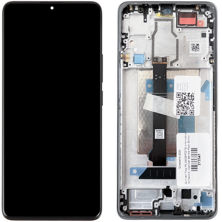 Дисплей Xiaomi Poco F6 у зборі із сенсором і рамкою Silver service orig