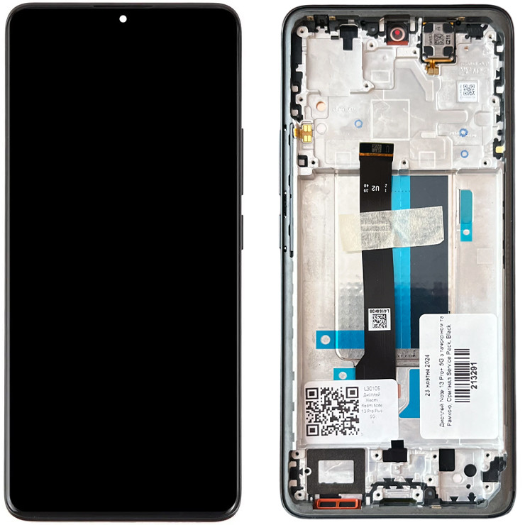 Дисплей Xiaomi Redmi Note 13 Pro Plus 5G у зборі із сенсором і рамкою Midnight Black service orig