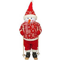 Популярний! Новорічна фігурка Time Eco Веселий червоний сніговик 82 см (4820211100438) - Краща якість тільки на Nukleon.com.ua