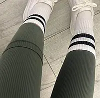 Женские лосины в рубчик на флисе