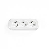 Колодка подовжувача 3 гнізда без заземлення  IP20 10А белая