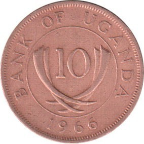 Уганда 10 центів, 1966-1975 №2423, фото 1