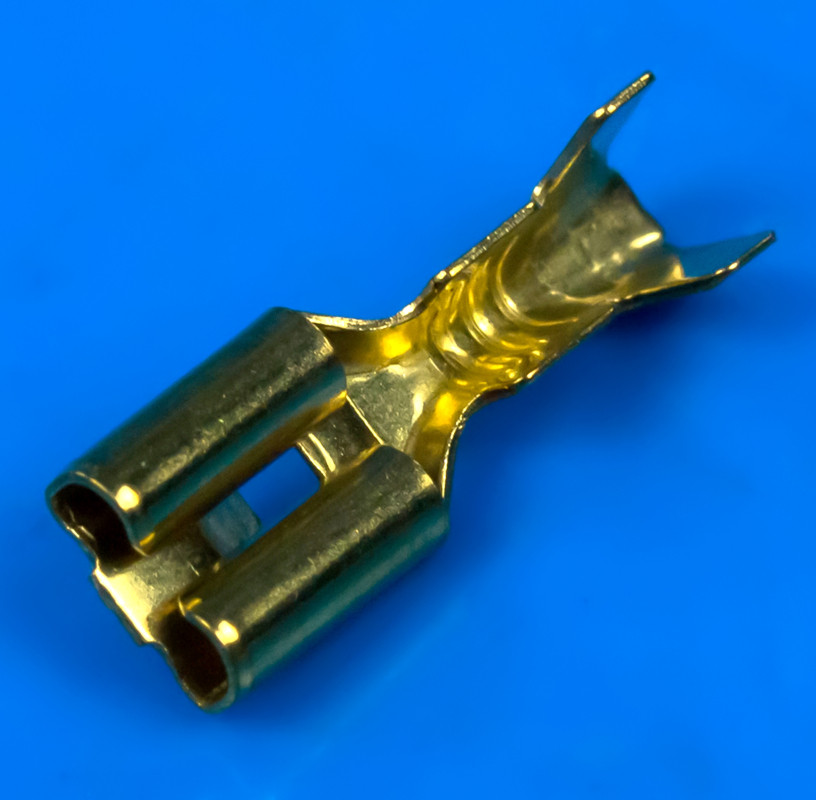 Клемма плоска (мама), під кабель, гніздо 4.8mm, без ізоляції, фото 1