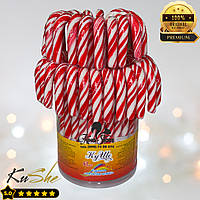 Посох льодяник новорічний (50г., 24-27 см., карамель в циліндрі 41 шт.) зі смаком Полуниця