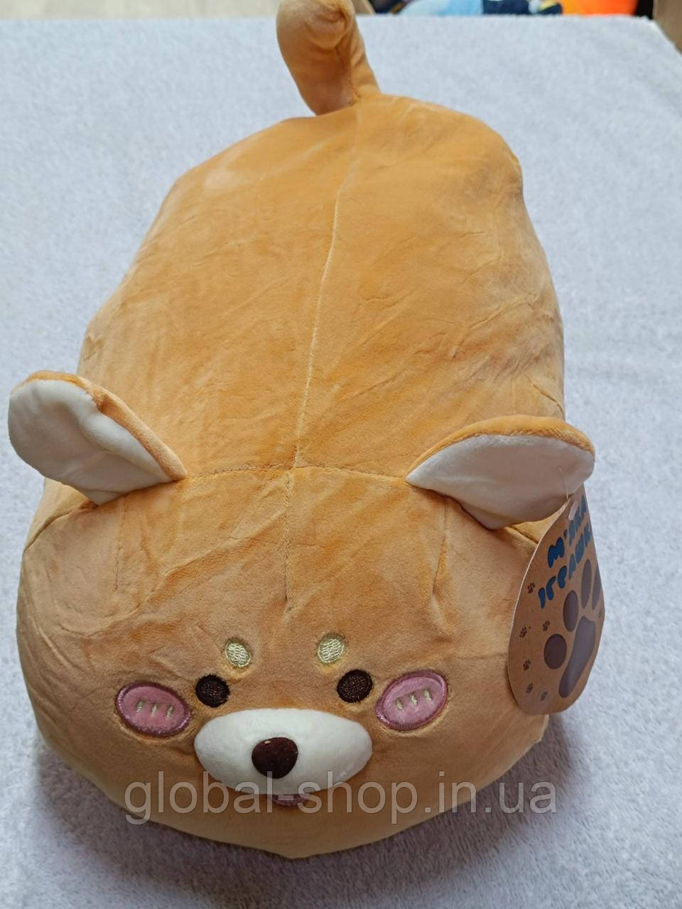 М'яка іграшка Подушка собака Коргі Сосиска 36 см Коричневий