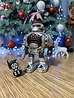 Робот M 0465 U/R на радіоуправлінні, стріляє дисками, світло, на батарейках, в коробці, 21-14-32см, фото 2