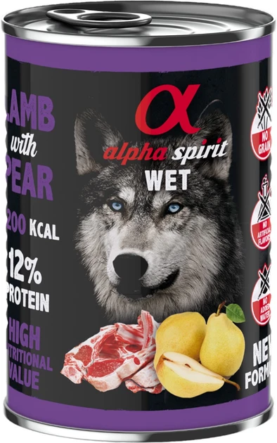 Alpha Spirit Lamb with Pear 400г консерва для собак з ягненком