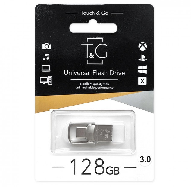 Флеш-накопичувач 128GB T&G 104 Metal series (USB-Type C) 3.0,флешка для пк, флешка для ноутбука, флешка 128G