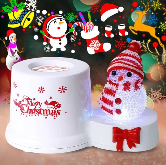 Нічник проектор для кімнати в новорічному стилі 3Вт, світлодіодний проектор на стіну, для прикраси кімнати, фото 1