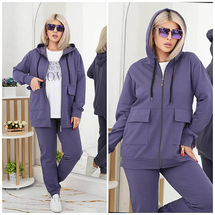 Теплий жіночий костюм, тканина "Трикотаж" 52, 54, 56, 58, 60, 62 розмір 52, фото 1