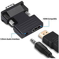 Адаптер HDMI-VGA з аудіо HDTV Male — VGA Female Converter  HDMI-VGA Output 1080P HDTV Аудіо TV AV HDTV Video
