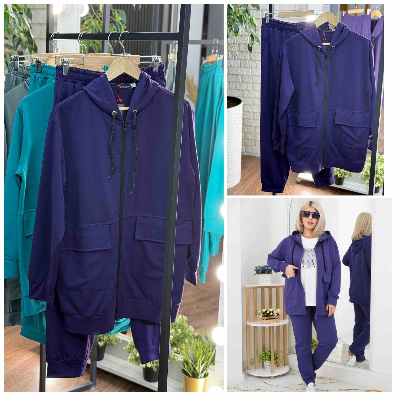 Теплий жіночий костюм, тканина "Трикотаж" 52, 54, 56, 58, 60, 64 розмір 52