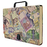 Портфель на замку, 40 мм, А4, картонний, КРАФТ-покриття, фото 3