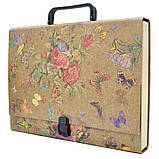 Портфель на замку, 40 мм, А4, картонний, КРАФТ-покриття, фото 5