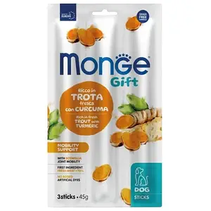 Ласощі для собак Monge (Монж) Gift Dog Mobility support форель з босвелією 45 гр 25 шт