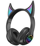 Навушники STN-25 з гострими вушками, бездротові, чорні, фото 2