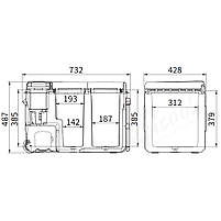 Компресорний автохолодильник Alpicool WD45 (LG). Двокамерний. До -20℃. Живлення - 12, 24, 220 вольт, фото 6