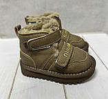 Зимові дитячі Ugg BBT уггі екошкіра хакі 23 (14.5 см) - 24 (15 см), фото 3