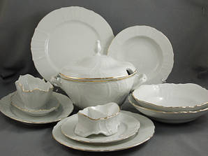 Сервіз столовий Thun Bernadotte Обведення золото 6/26 фарфор 311011