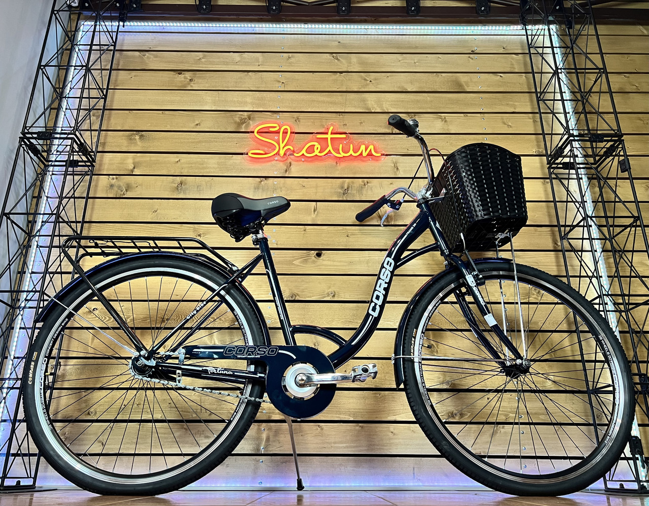 Велосипед міський дорожній 28" Corso Fortuna FR-28163 чорний на зріст 165-185 см