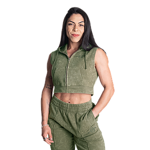 Спортивний жіночий кроп Better Bodies Acid Crop SL Hood Acid washed green S/L